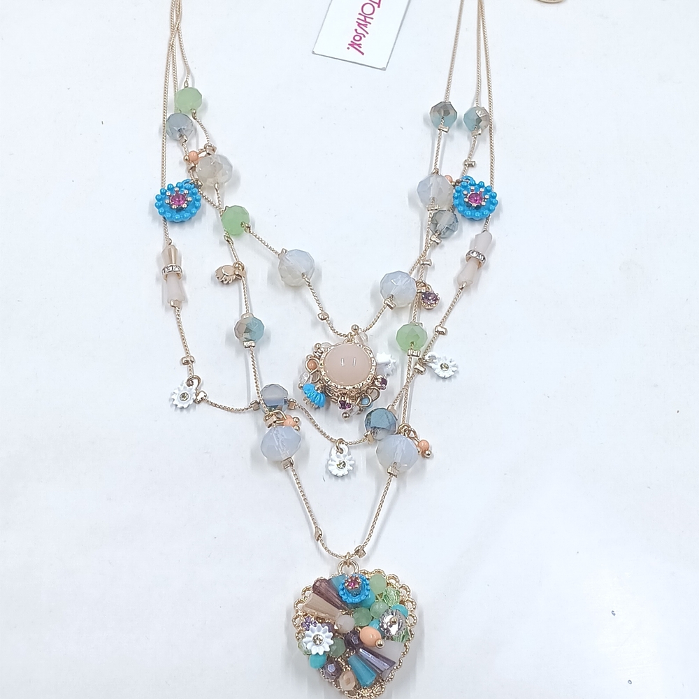 Brand New Betsey Johnson Layered Multicolor Necklace